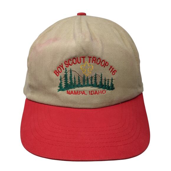 Boy Scout Troop 116 Nampa Idaho Snapback Hat Multicolor OS Adjustable Cameo - Picture 1 of 9